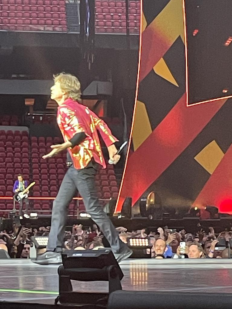 Mick Jagger van The Rolling Stones in actie