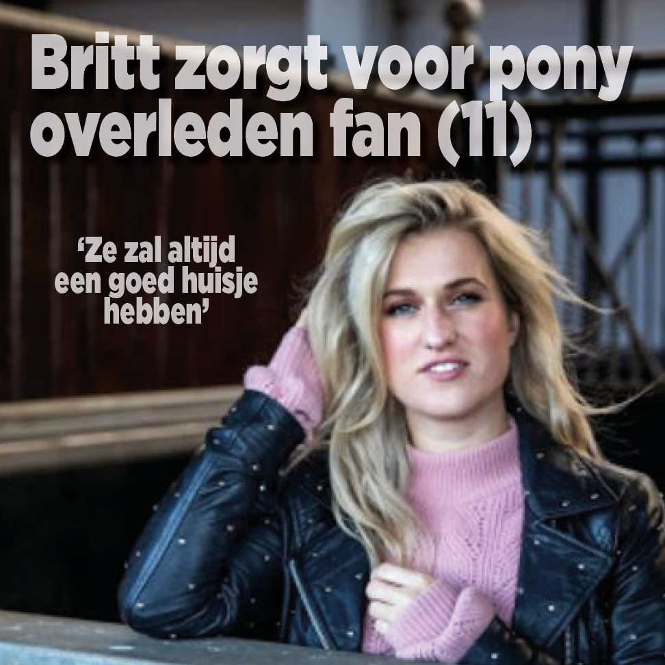 Britt Dekker neemt pony overleden fan (11) over