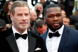 John Travolta en 50 Cent feesten in Cannes