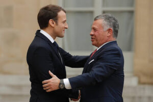 Koning Abdullah ontmoet president Macron