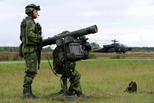Koning Zweden evalueert militaire oefening
