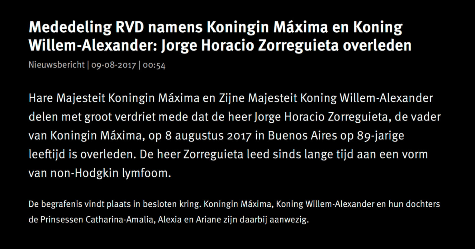 Verklaring Máxima en Willem-Alexander