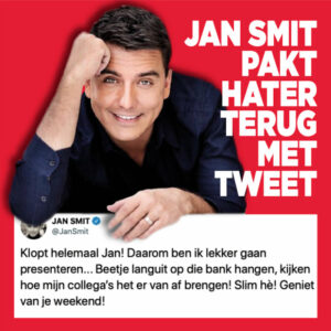 Jan Smit reageert scherp op haat-tweet