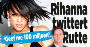 Rihanna twittert naar Mark Rutte