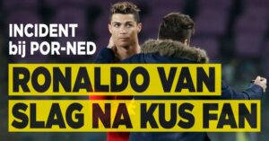 Ronaldo overrompeld door kussende fan
