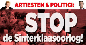 Artiesten en politici: STOP DE SINTERKLAAS-OORLOG