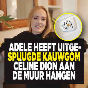 Adele heeft uitgespuugde kauwgom Céline Dion aan de muur hangen