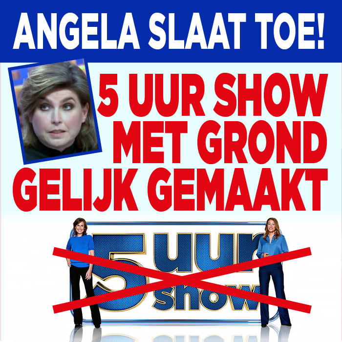Angela maakt 5 uur Show met grond gelijk