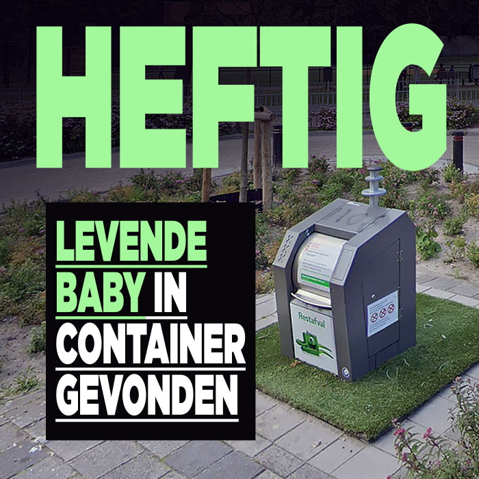 Levende baby in container|