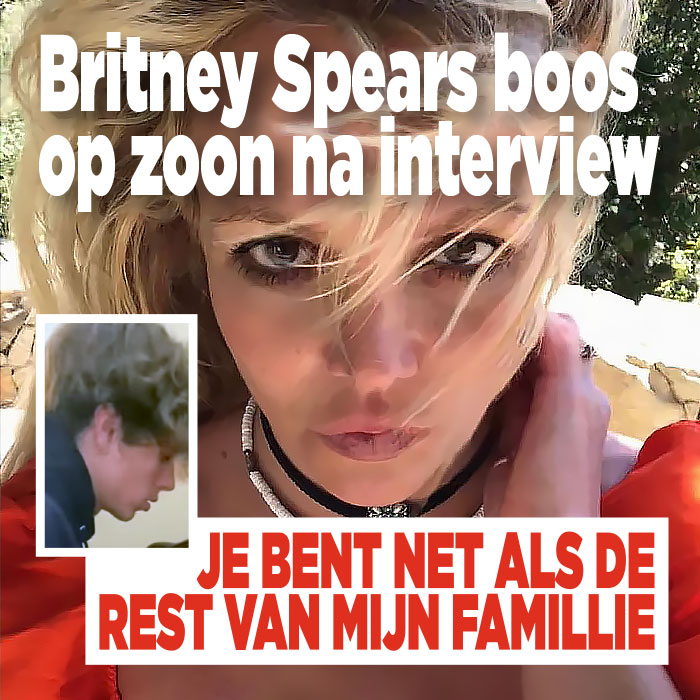 Britney boos op zoon