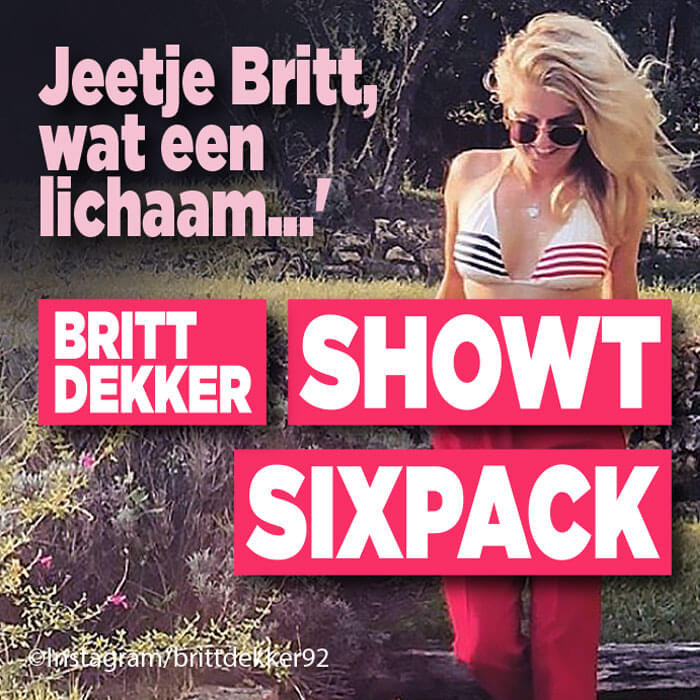 Britt Dekker showt sixpack