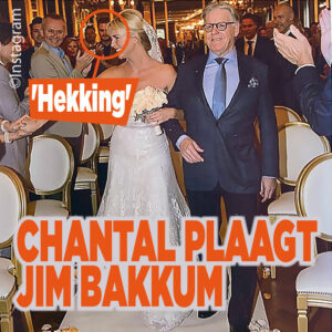 Zien: Chantal Janzen plaagt Jim Bakkum en laat trouwjurk zien