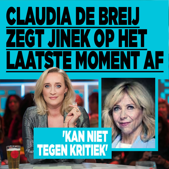 Claudia de Breij zegt Jinek op laatste moment af: &#8216;Kan niet tegen kritiek&#8217;