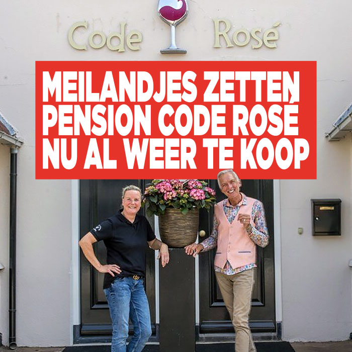 Meilandjes zetten pension Code Rosé NU alweer te koop