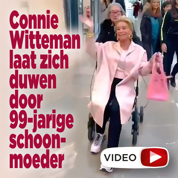 Connie Witteman laat zich duwen door 99-jarige schoonmoeder