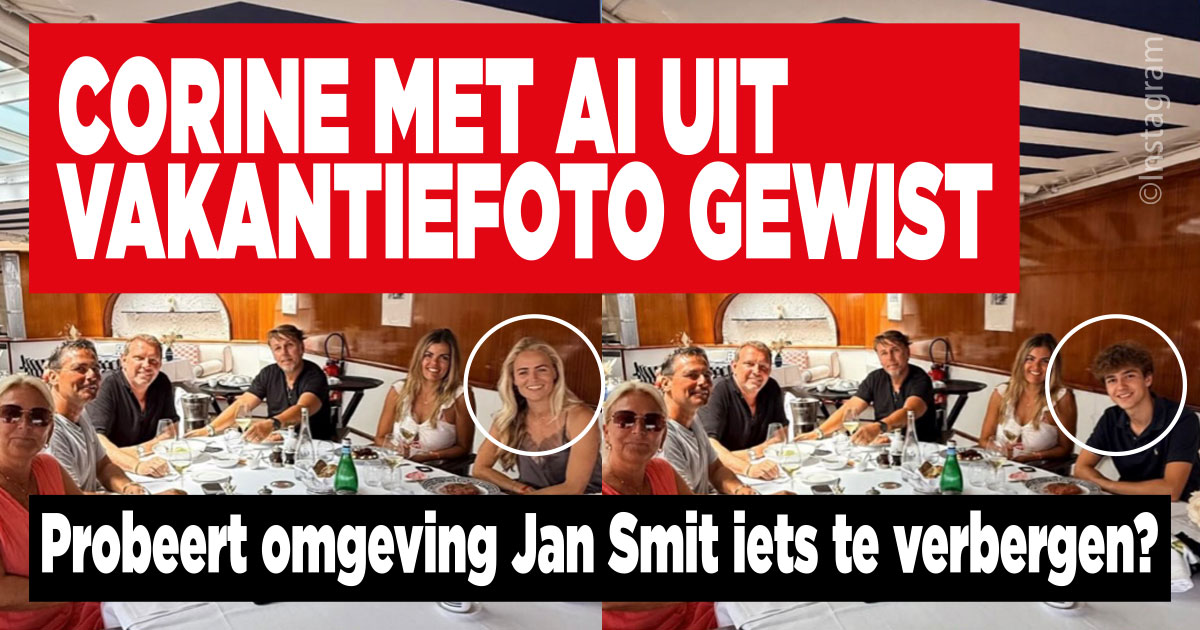 Corine weggeshopt uit vakantiefoto Jan Smit