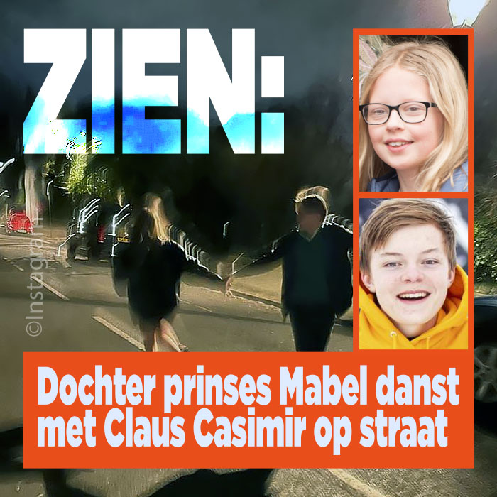 Zien: Dochter prinses Mabel danst met Claus-Casimir op straat