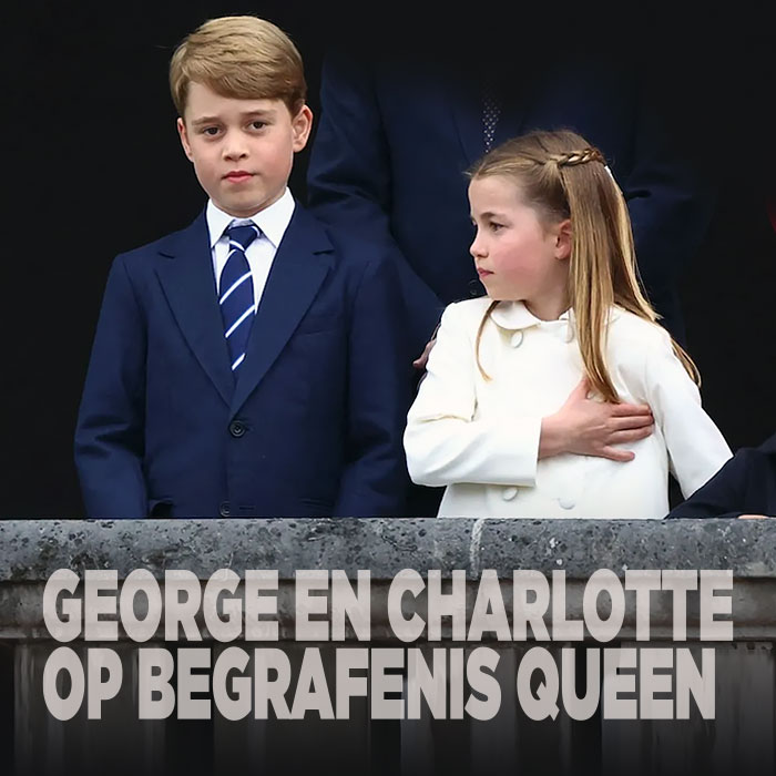 George en Charlotte op begrafenis Queen