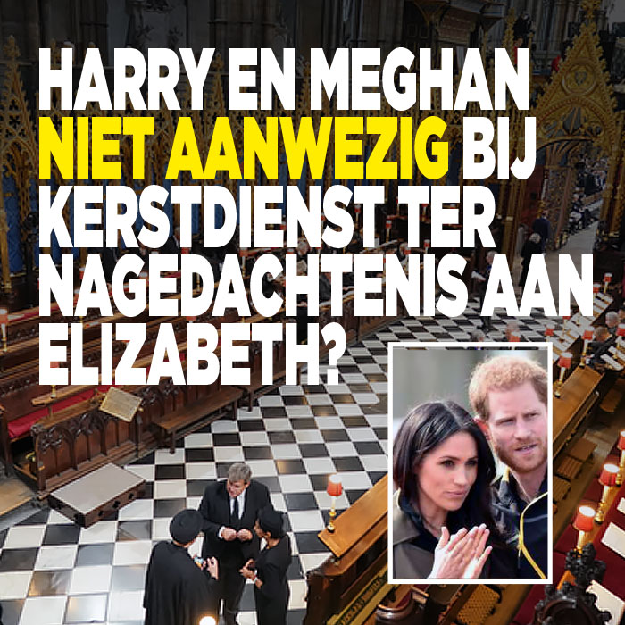 Harry en Meghan NIET aanwezig bij kerstdienst ter nagedachtenis aan Elizabeth?