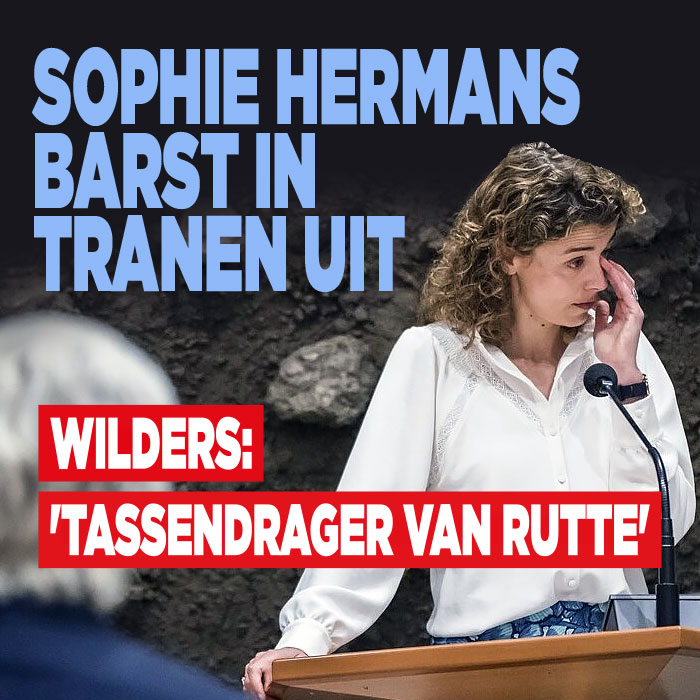 Sophie Hermans huilend na betoog Wilders