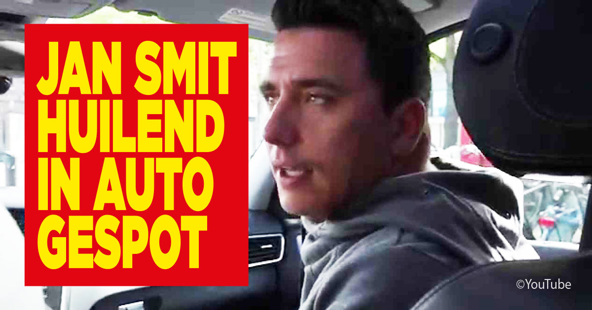 Jan Smit huilend in auto gespot