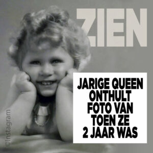 ZIEN: Jarige Queen onthult foto van toen ze 2 jaar was