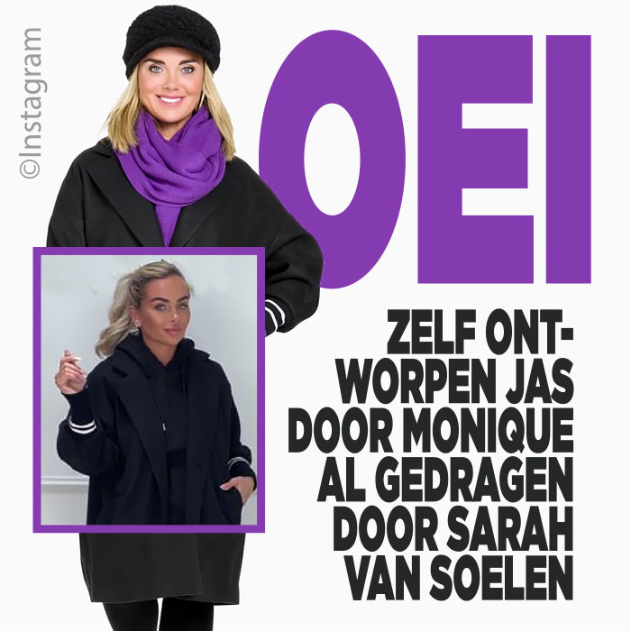OEI: Zelf ontworpen jas door Monique al gedragen door Sarah van Soelen