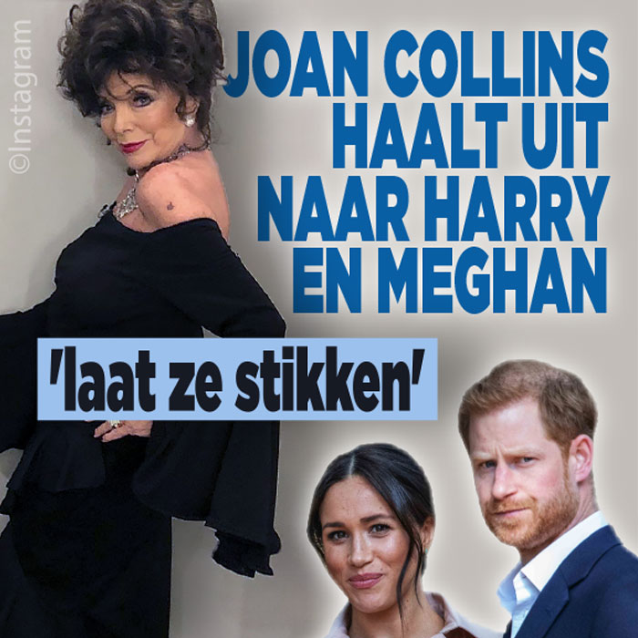 Joan Collins haalt uit naar Harry en Meghan