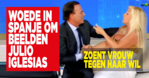 Woede in Spanje om beelden Julio Iglesias: zoent vrouw tegen haar wil