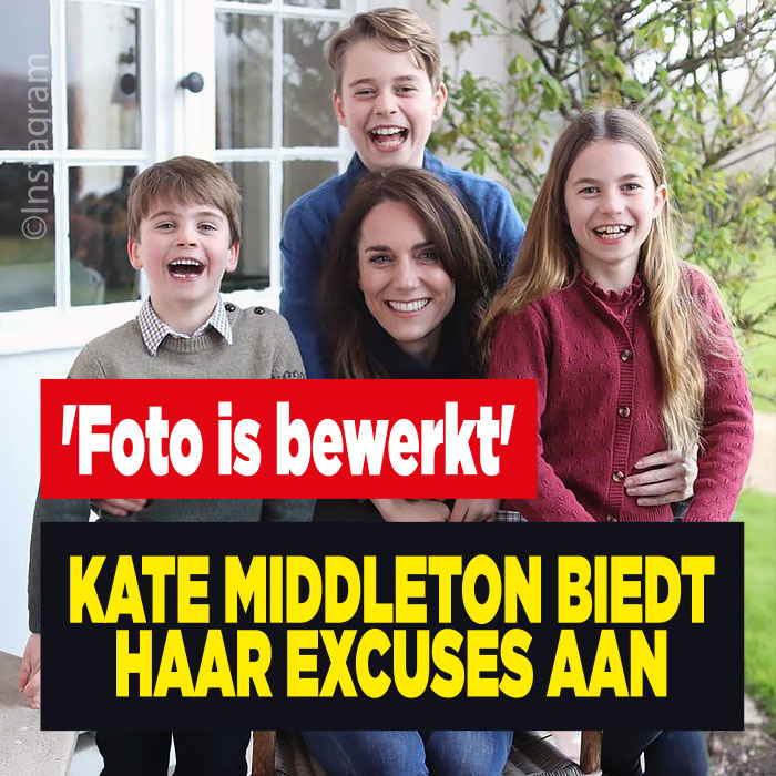 Kate Middleton biedt haar excuses aan: &#8216;Foto is bewerkt&#8217;
