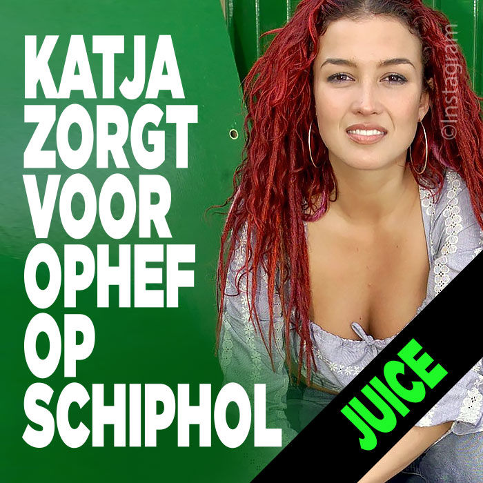 Katja zorgt voor ophef op Schiphol