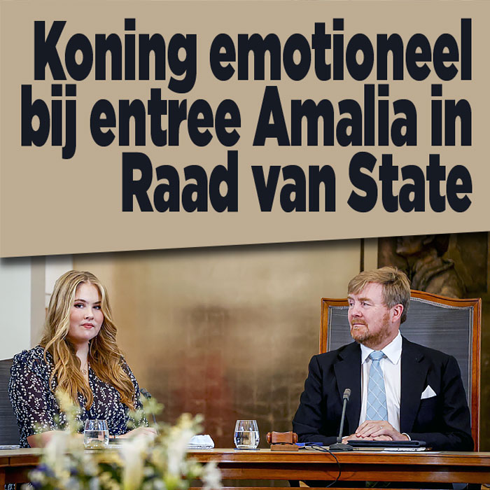 Koning emotioneel bij entree Amalia in Raad van State