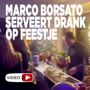Marco Borsato serveert drank op feestje