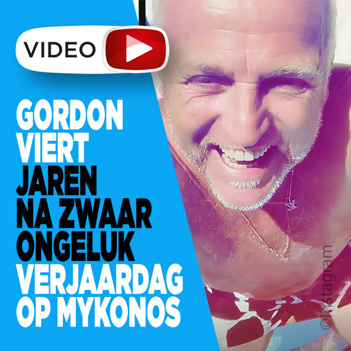 Gordon viert jaren na zwaar ongeluk verjaardag op Mykonos
