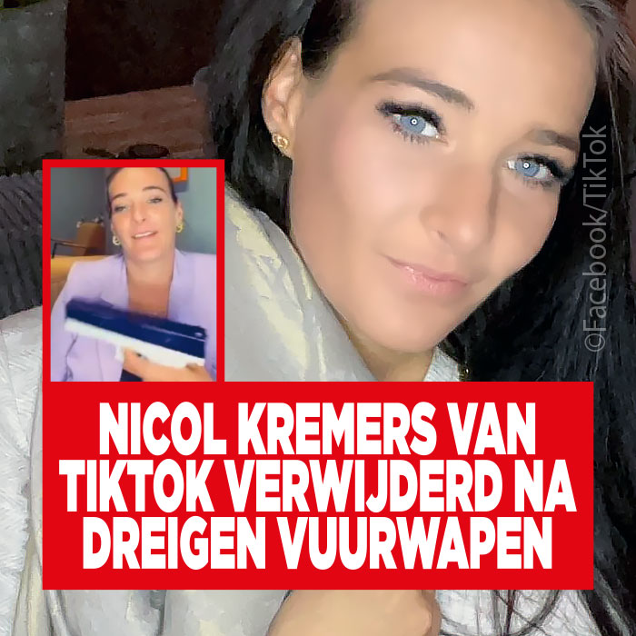 Nicol van TikTok verwijderd na dreigen met vuurwapen