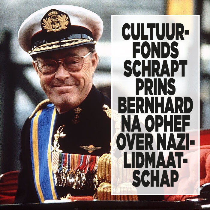 Cultuurfonds schrapt prins Bernhard na ophef over nazi-lidmaatschap