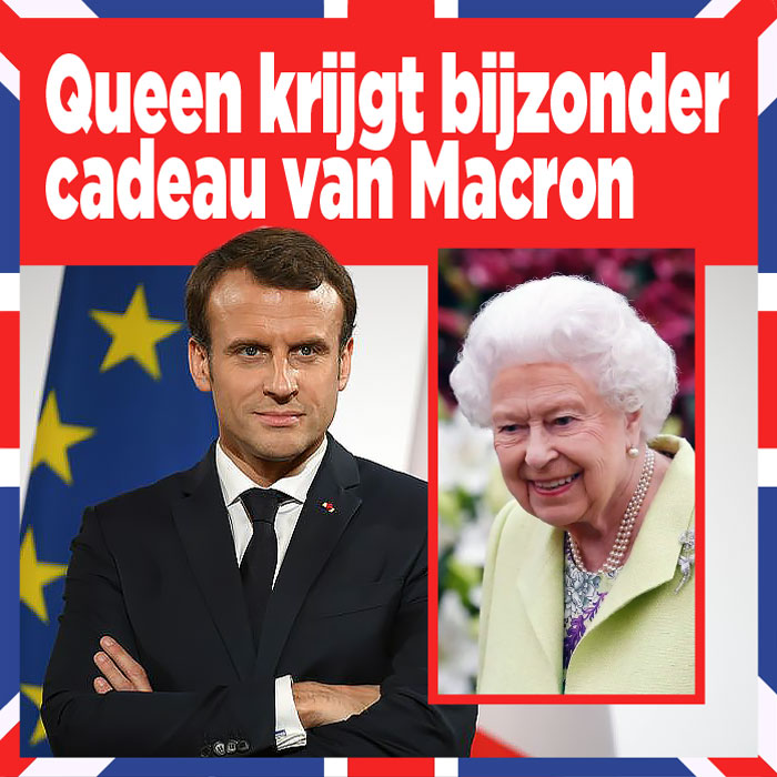 Queen krijgt bijzonder cadeau van Macron