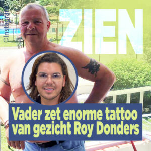 ZIEN: Vader zet enorme tattoo van gezicht Roy Donders