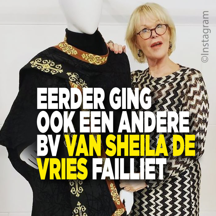 Eerder ging ook een andere BV van Sheila de Vries failliet