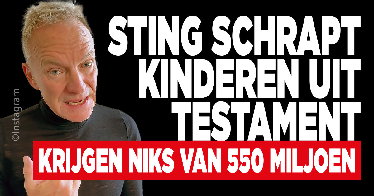 Sting schrapt kinderen uit testament