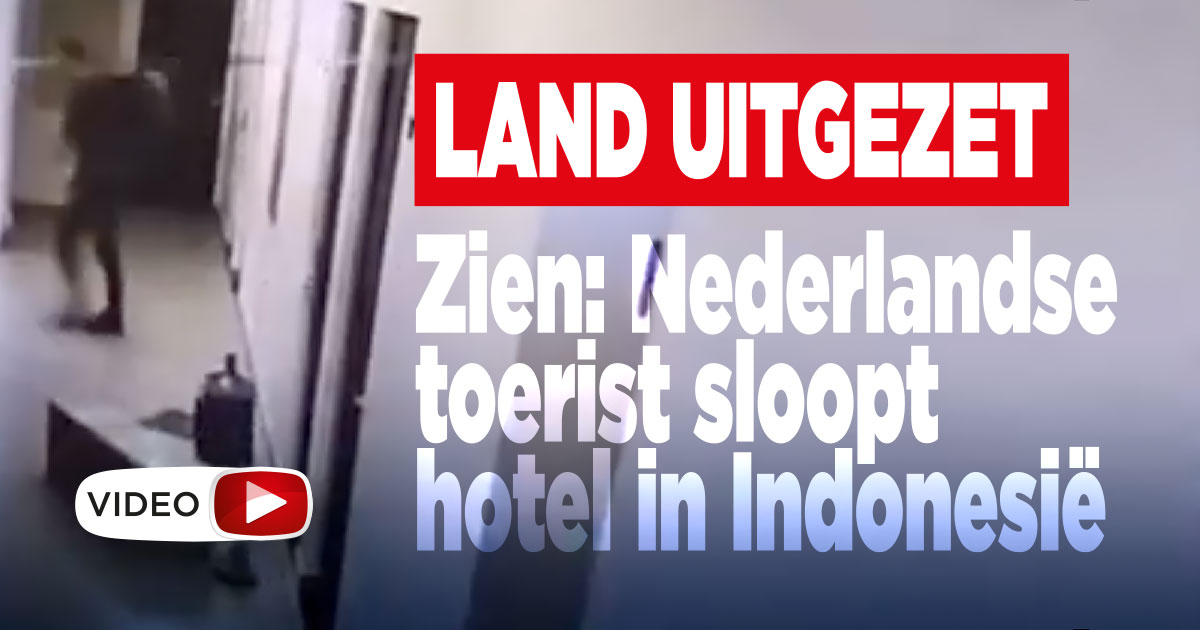 Toerist boos sloopt hotel