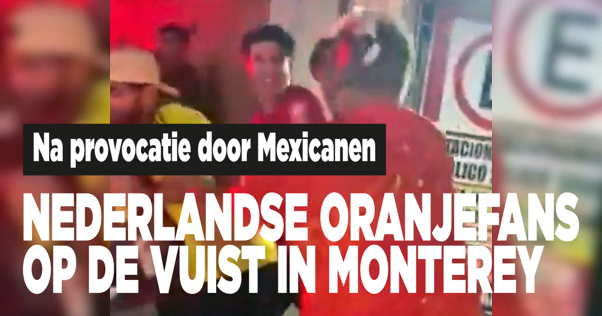 Vechtende oranjefans in Monterey