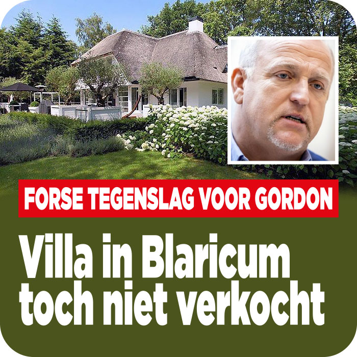 Forse tegenslag voor Gordon: villa in Blaricum toch niet verkocht