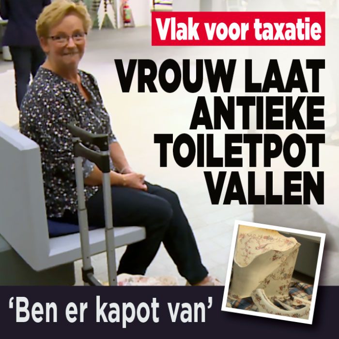Vrouw laat kostbare toiletpot vallen vlak voor taxatie