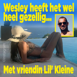 Wesley Sneijder heeft het wel heel gezellig…. Met vriendin van Lil’ Kleine
