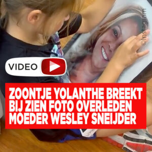 Zoontje Yolanthe breekt bij zien foto overleden moeder Wesley Sneijder