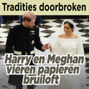 Rebelse Harry en Meghan vieren papieren bruiloft