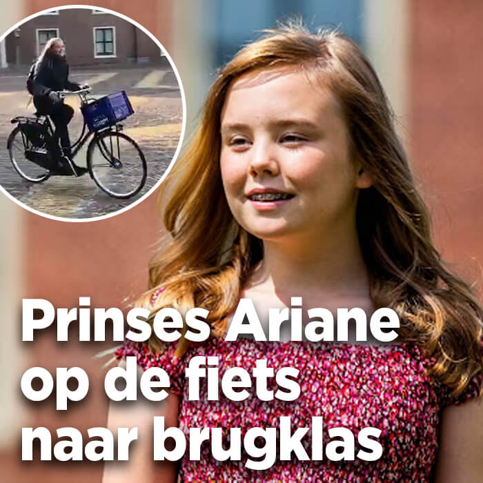Koning zwaait prinses Ariane uit voor eerste schooldag