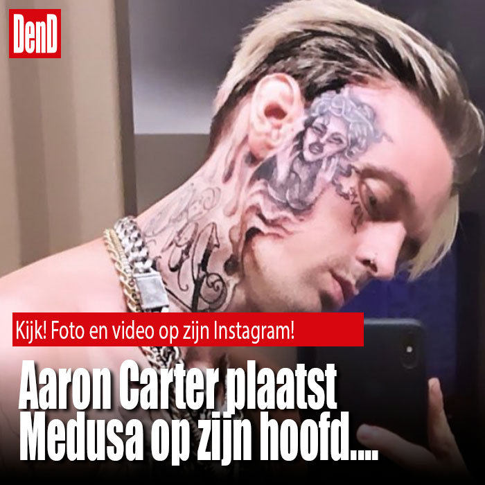 Aaron Carter zet grootste tattoo ter wereld in het gezict