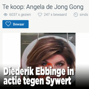 Verkoop Angela de Jong-gong  als compensatie voor de miljoenen van Sywert van Lienden